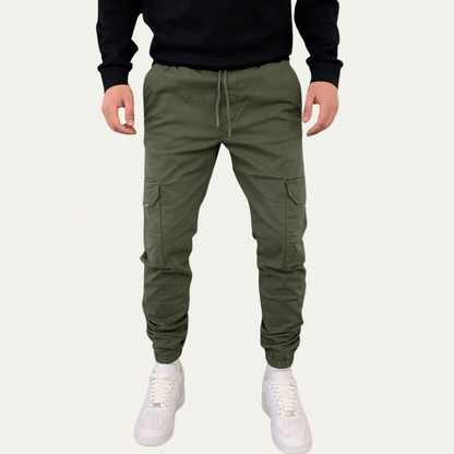 VogeLuxe | Men’s Tapered Cargo Jogger Pants with Flap Thigh Pockets