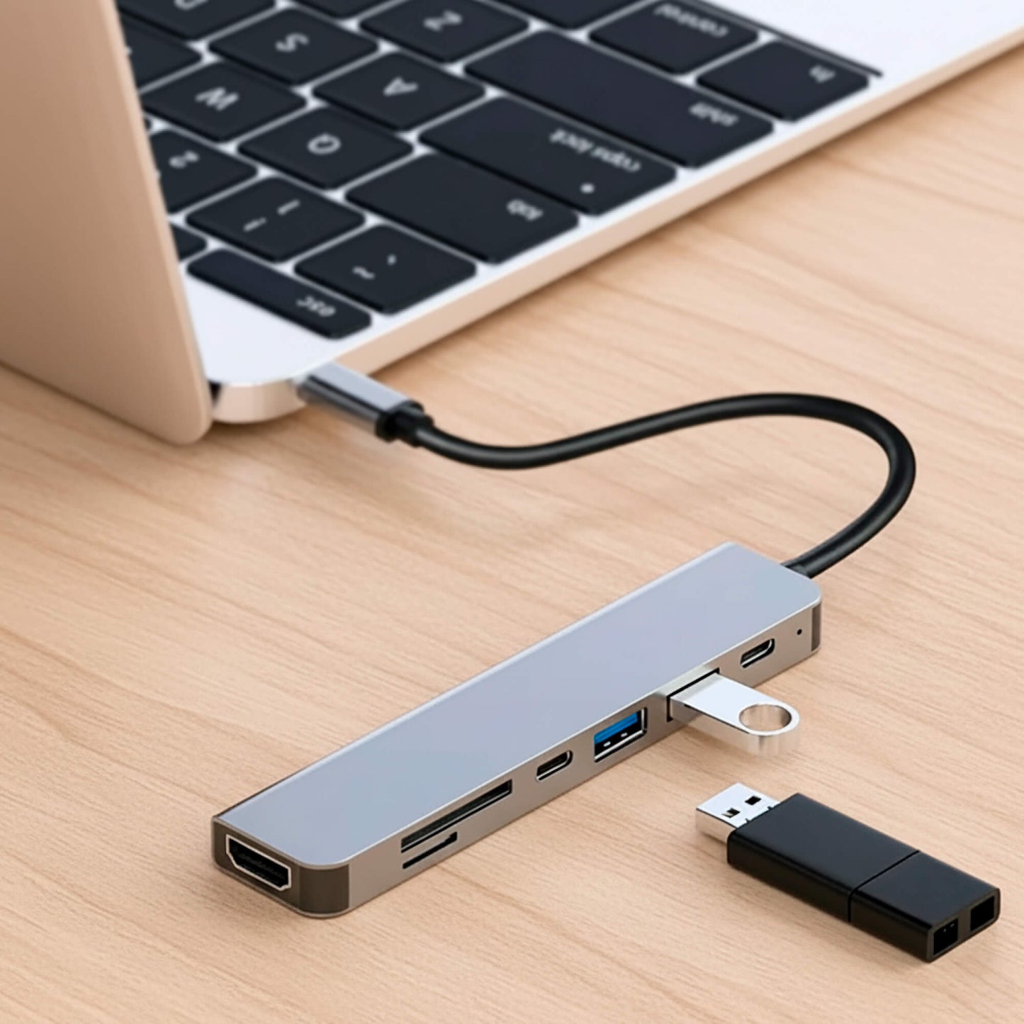 Compact 7-in-1 USB-C Adapter for MacBook with HDMI - VogeLuxe