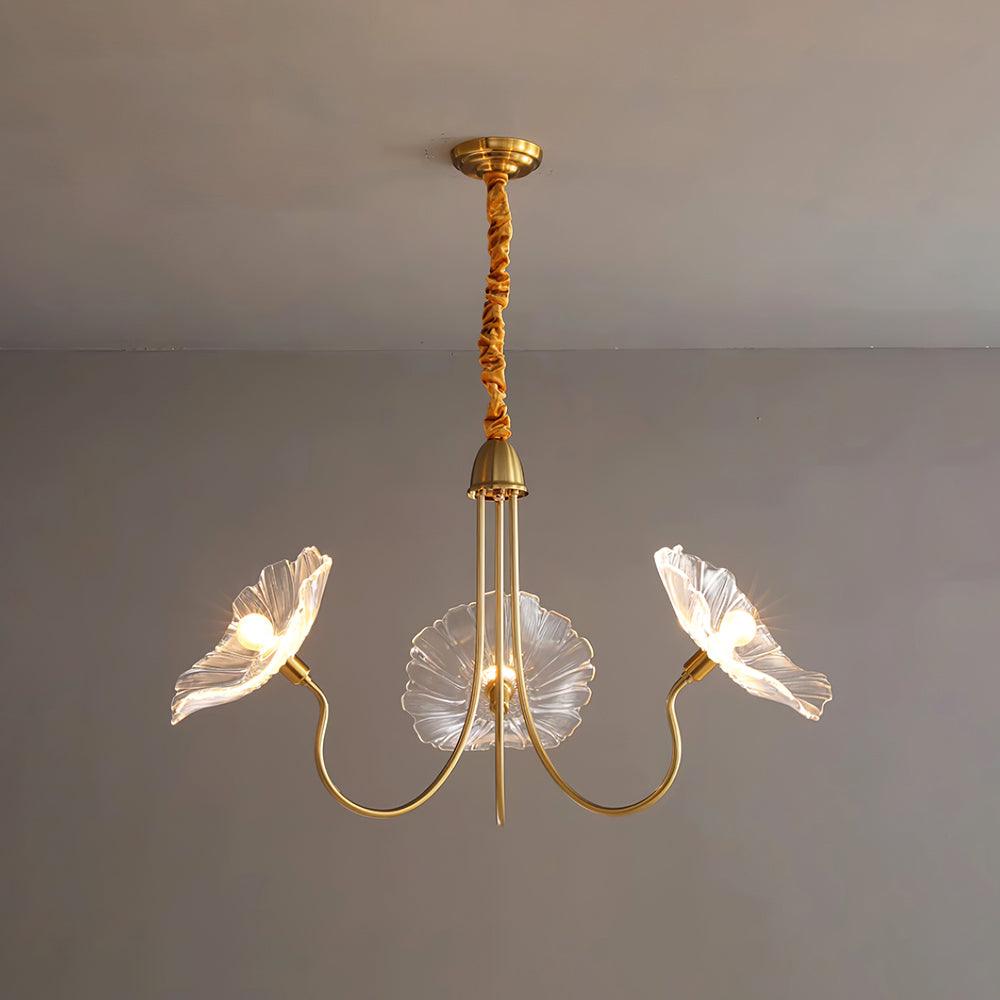 Elegant Glass Floral Pendant Light Fixture