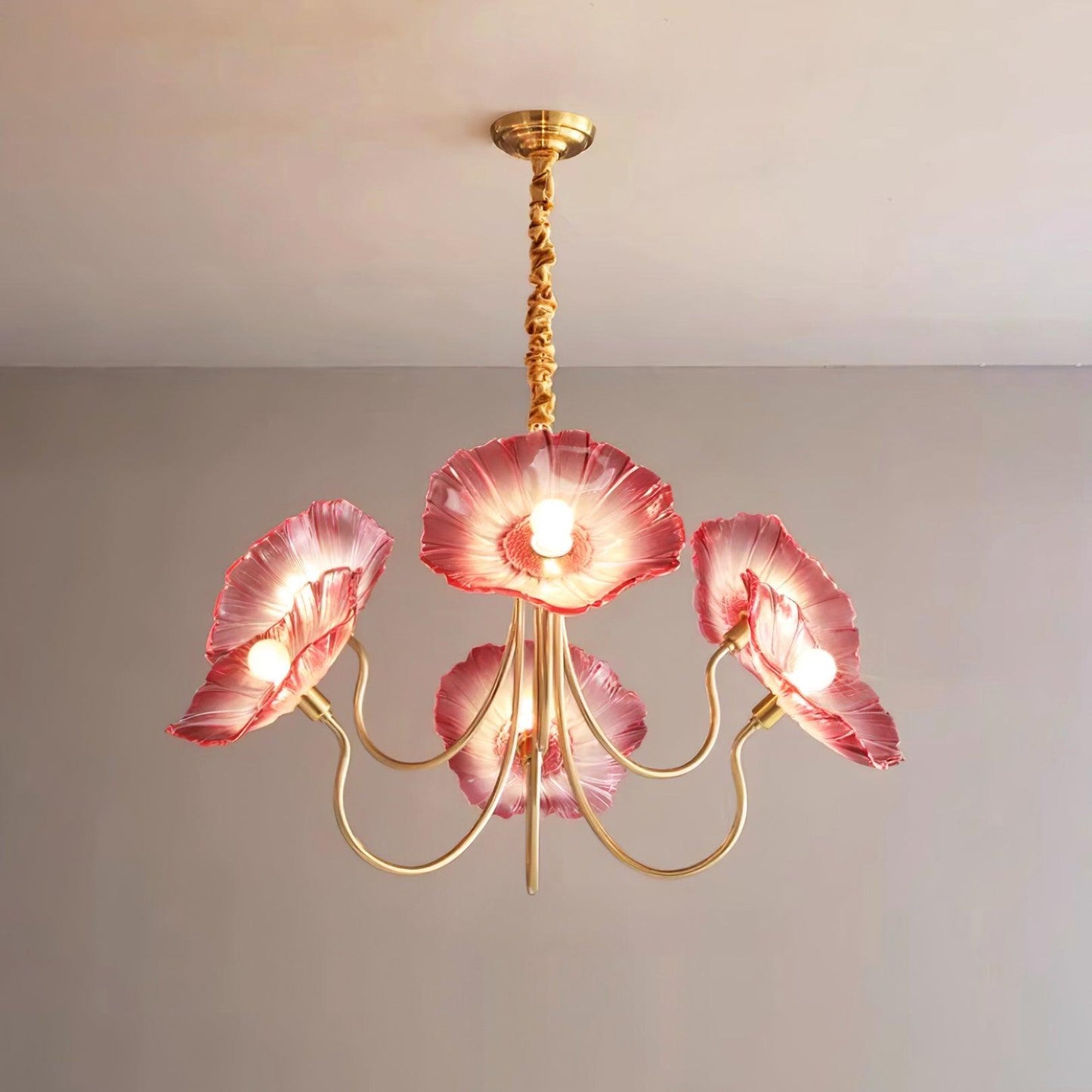 Elegant Glass Floral Pendant Light Fixture
