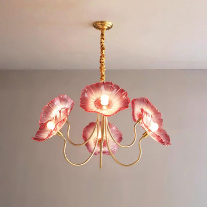 Elegant Glass Floral Pendant Light Fixture