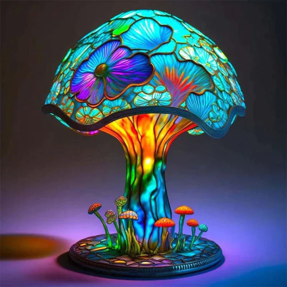 Elegant Glass LED Mushroom Table Light Decor Accent - VogeLuxe