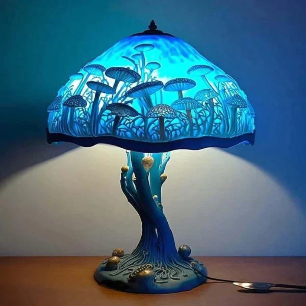 Elegant Glass LED Mushroom Table Light Decor Accent
