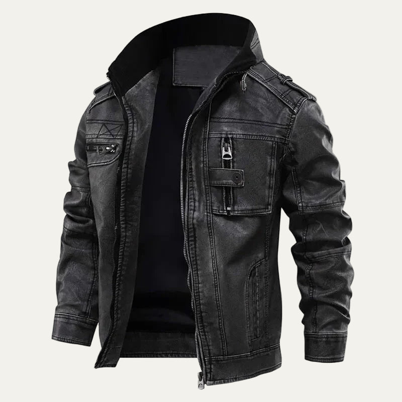 VogeLuxe | Men’s Vintage Moto Leather Biker Jacket