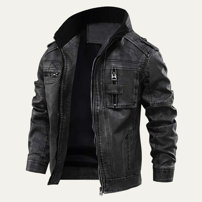 VogeLuxe | Men’s Vintage Moto Leather Biker Jacket