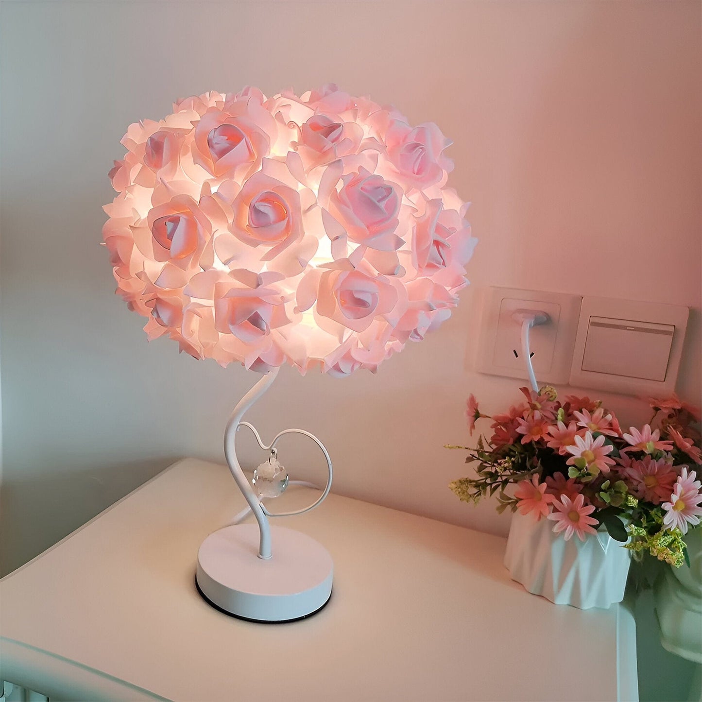 Floral Glow Plug in Night Light for Bedroom
