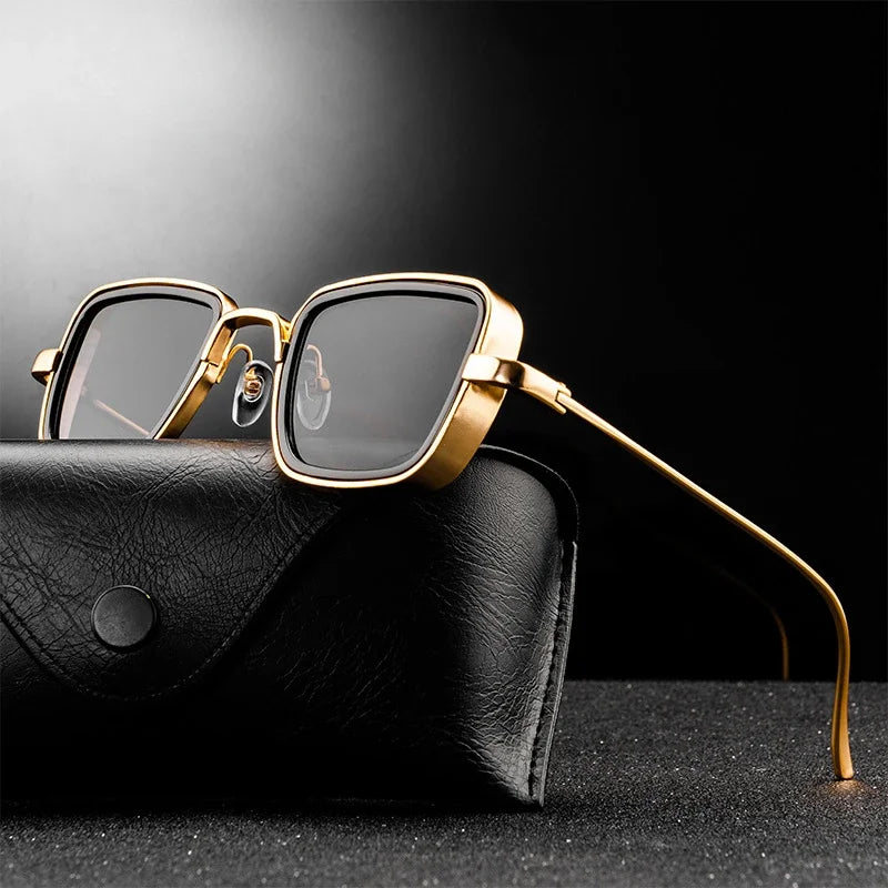 Vintage Square Shades With UV Protection Gold Frame - VogeLuxe