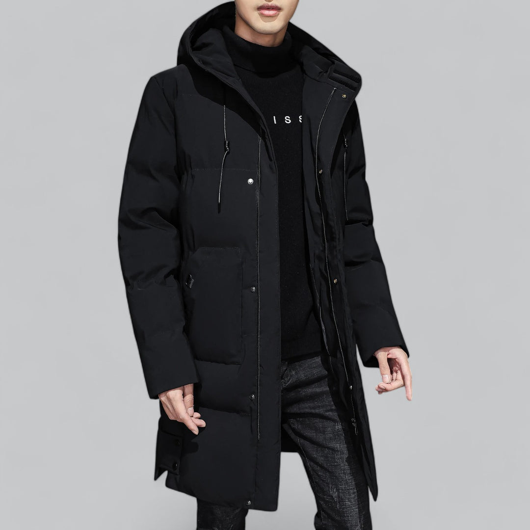 VogeLuxe | Men’s Long Insulated Hooded Puffer Coat