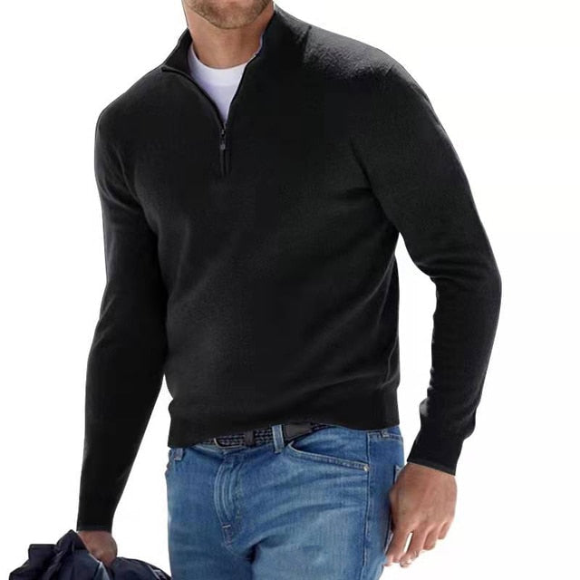 Casual Men's Quarter Zip Pullover Sweater