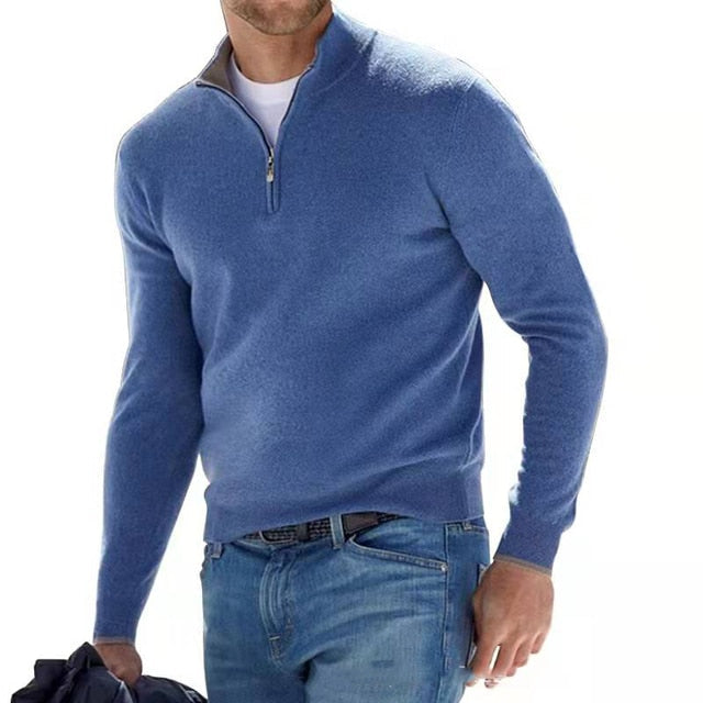 Warm Cozy Men's Zip Up Winter Sweater