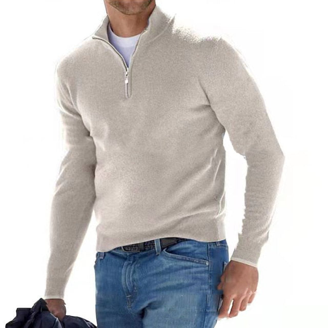 Casual Men's Quarter Zip Pullover Sweater