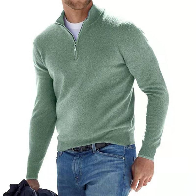 Casual Men's Quarter Zip Pullover Sweater