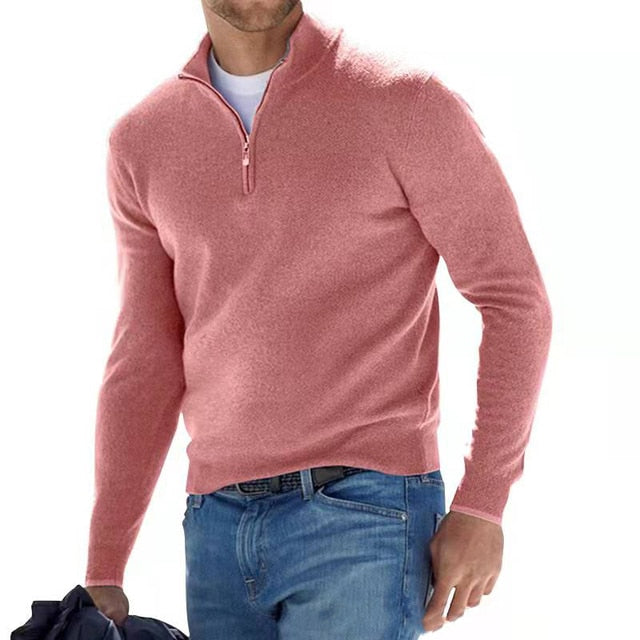 Warm Cozy Men's Zip Up Winter Sweater