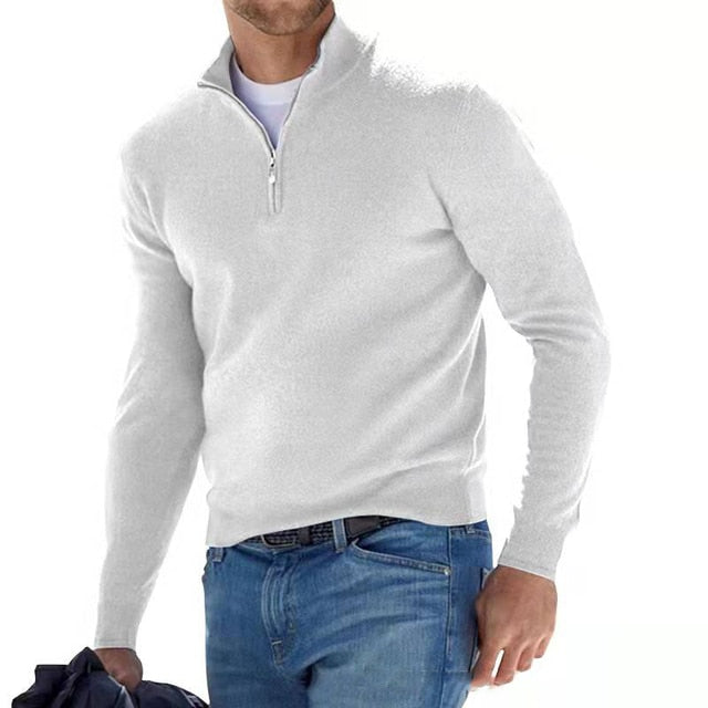 Warm Cozy Men's Zip Up Winter Sweater