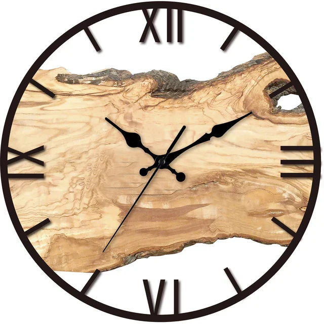 Rustic Wooden Style Wall Clock