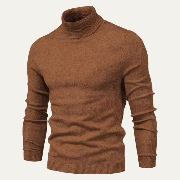 VogeLuxe | Men’s Breathable Textured Knit Turtleneck Sweater