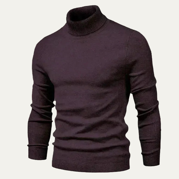 VogeLuxe | Men’s Breathable Textured Knit Turtleneck Sweater