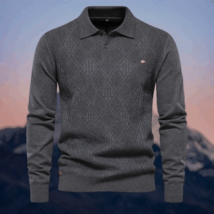 Men's Classic Long Sleeve Polo Sweater