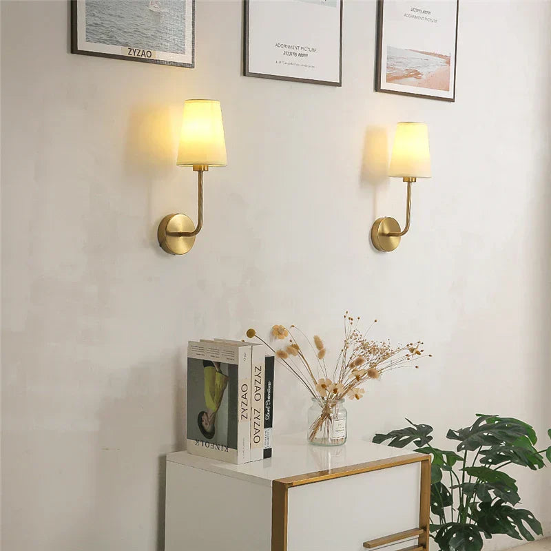Contemporary Fabric Shade Wall Lamp - VogeLuxe