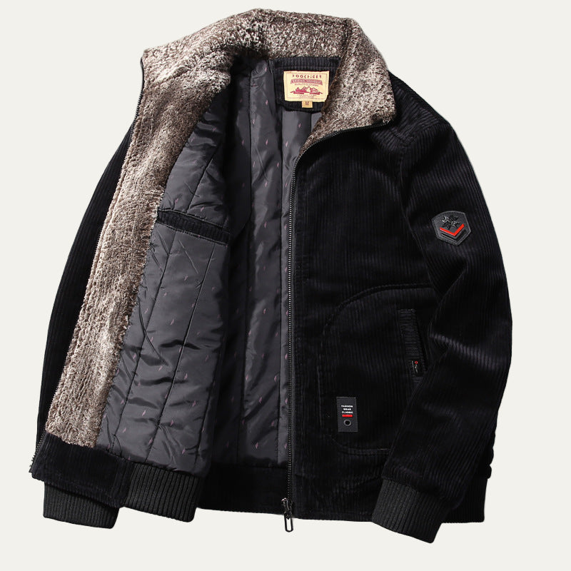 VogeLuxe | Men’s Casual Corduroy Style Bomber Jacket