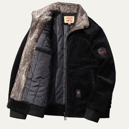 VogeLuxe | Men’s Casual Corduroy Style Bomber Jacket