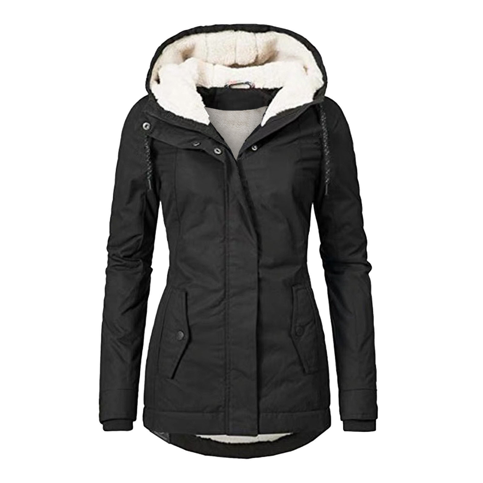 Warm Women's Fleece Hooded Coat - VogeLuxe