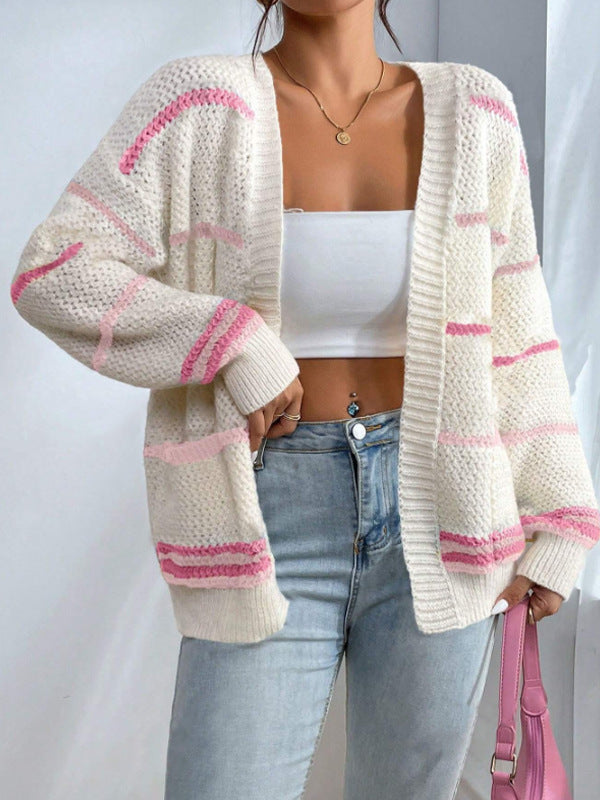 Cozy Women's Large Knitted Sweater Cardigan