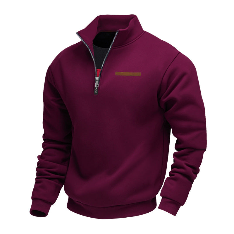 VogeLuxe | Men’s Quarter Zip Pullover with High Collar