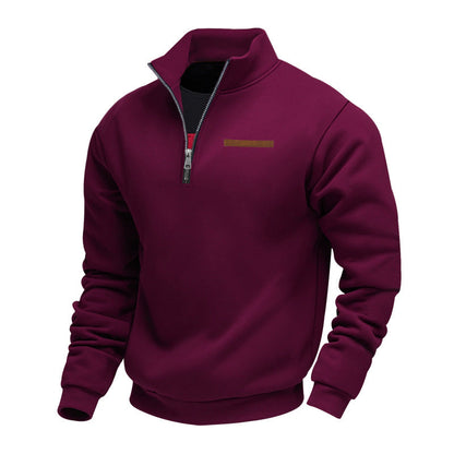 VogeLuxe | Men’s Quarter Zip Pullover with High Collar