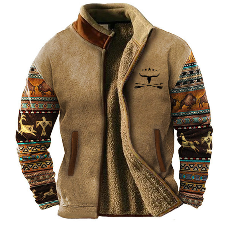 VogeLuxe | Men’s Stylish Sherpa Lined Full Zip Fleece Jacket