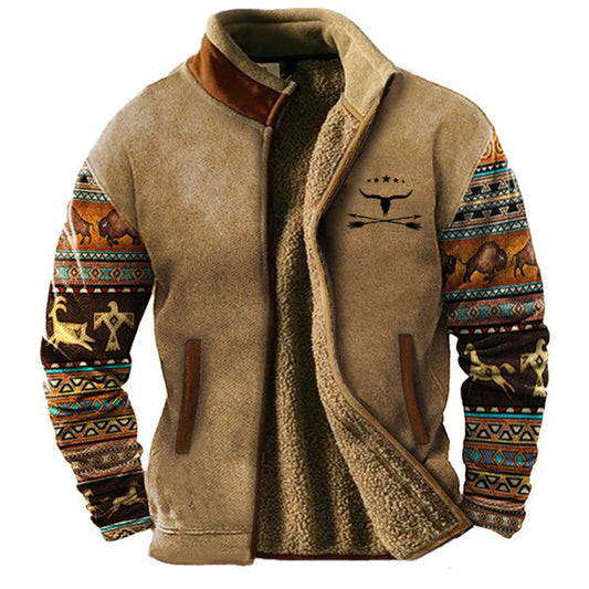 VogeLuxe | Men’s Stylish Sherpa Lined Full Zip Fleece Jacket