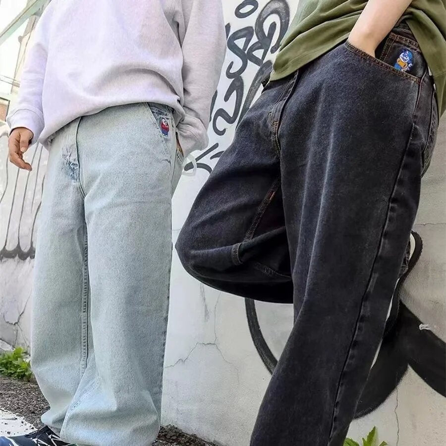 Retro Relaxed Fit Baggy Jeans / Casual Denim Shorts - VogeLuxe