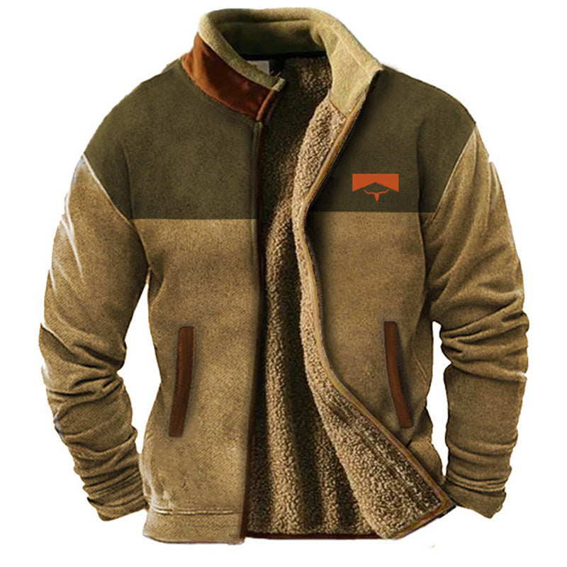 VogeLuxe | Men’s Stylish Sherpa Lined Full Zip Fleece Jacket