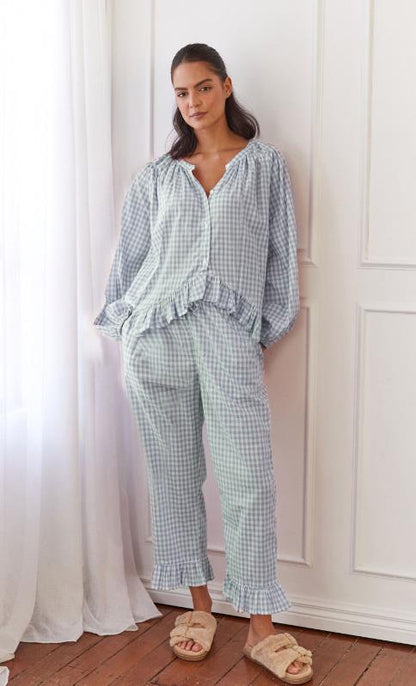 Floral Blouse and Loose Fit Trousers Set