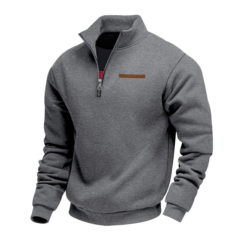 VogeLuxe | Men’s Quarter Zip Pullover with High Collar
