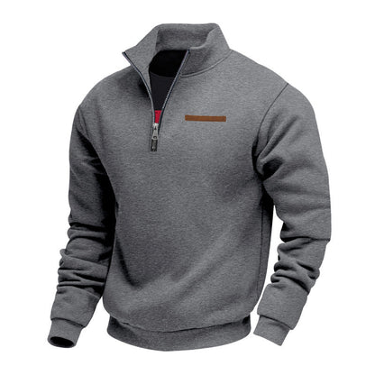 VogeLuxe | Men’s Quarter Zip Pullover with High Collar