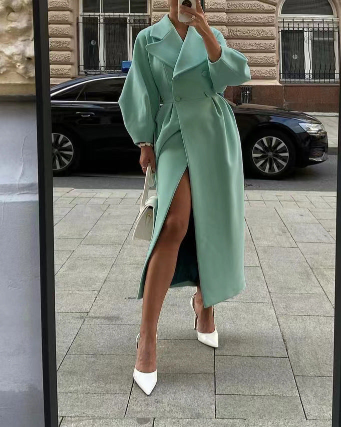 Elegant Ladies Long Trench Coat