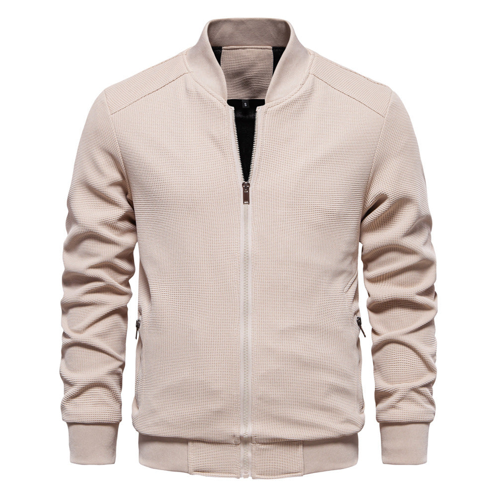VogeLuxe | Men’s Textured Full Zipper Knit Jacket