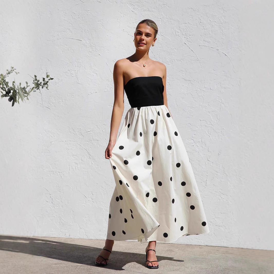 Trendy Off Shoulder Dot Sundress for Women - VogeLuxe