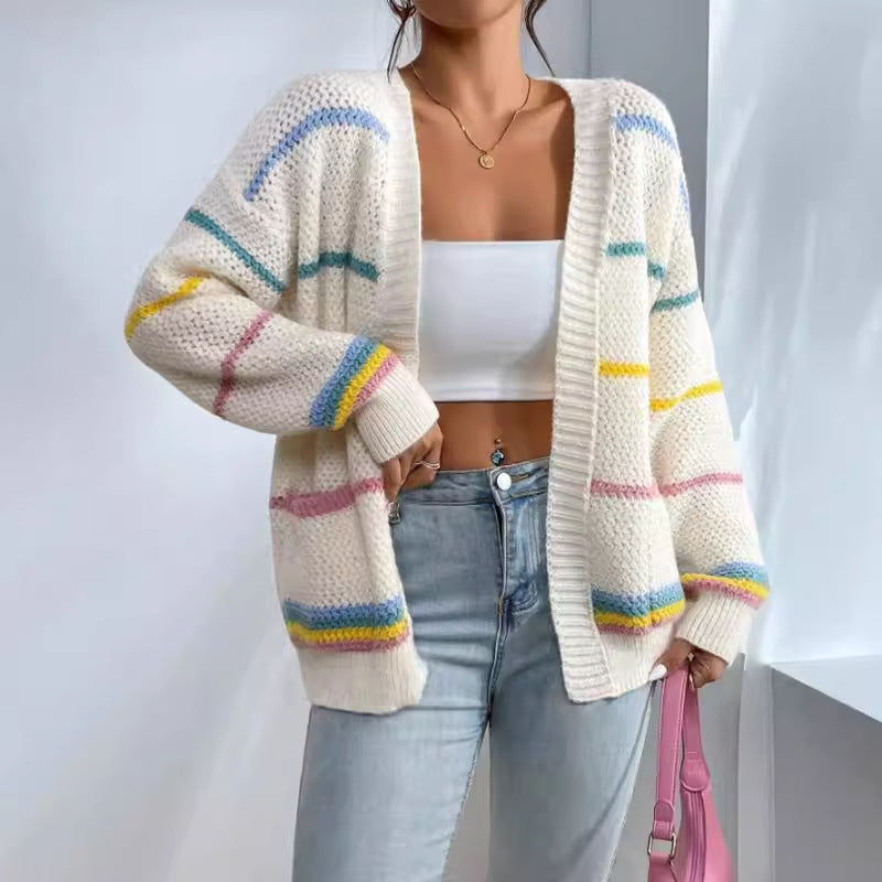 Cozy Women's Large Knitted Sweater Cardigan - VogeLuxe