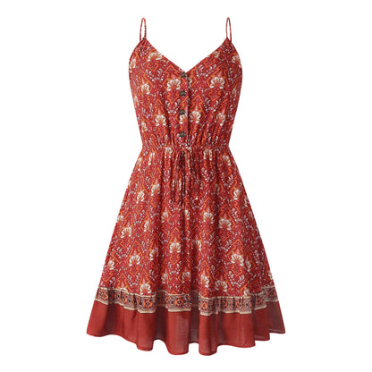 Vintage Ruffle Strapless Summer Mini Dress for Women