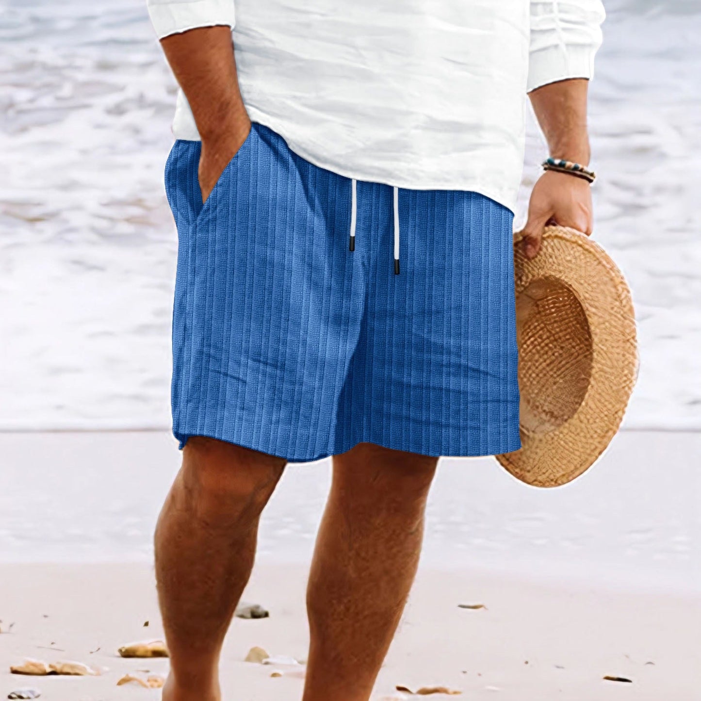Comfy Casual Shorts with Elastic Waist and Pockets