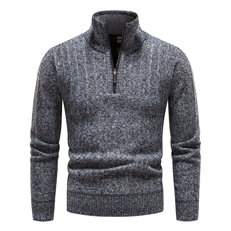 VogeLuxe | Men’s Textured Stand-Up Collar Sweater