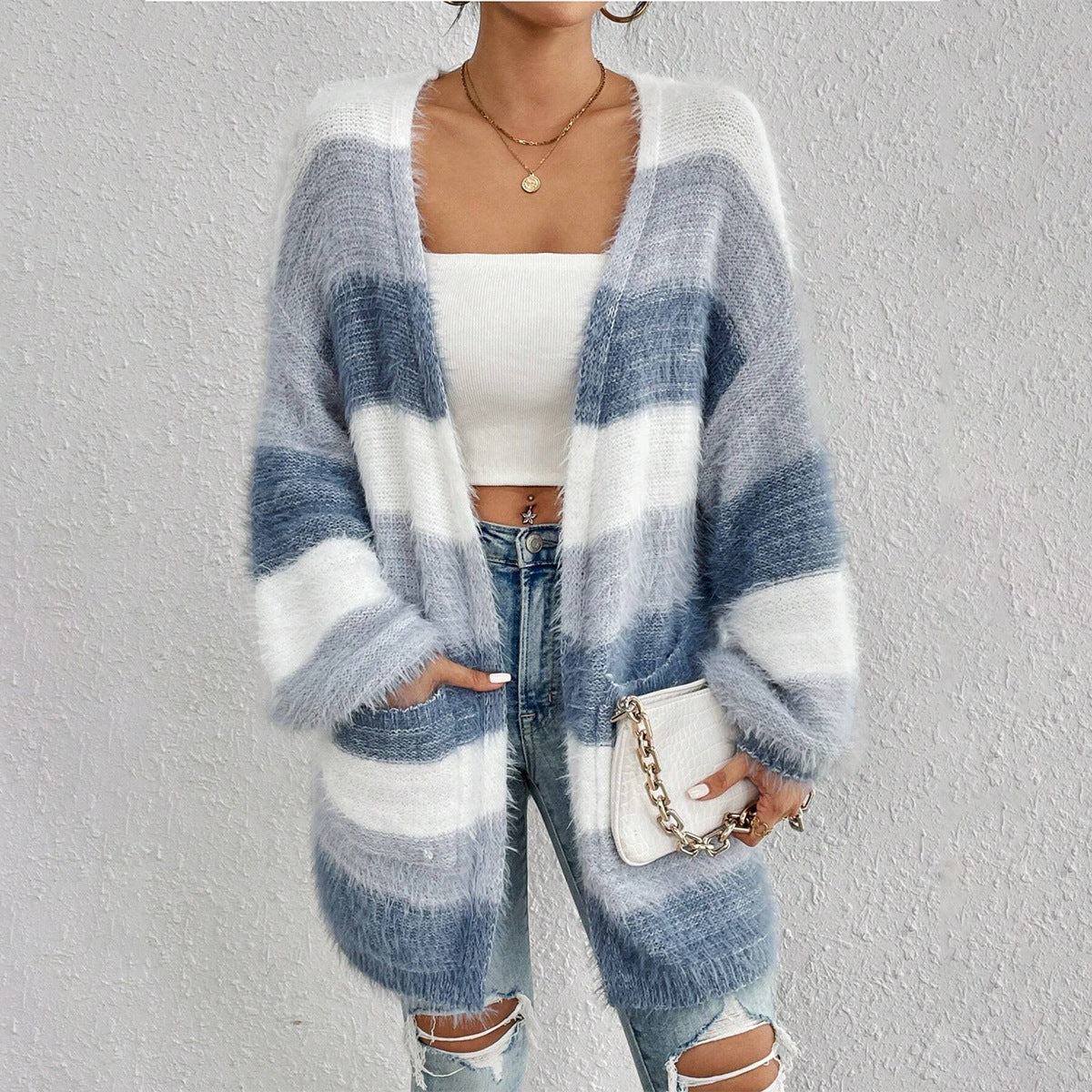 Cozy Women's Large Knit Cardigan Sweater - VogeLuxe