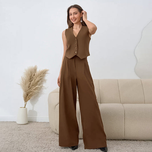 Women's Chic Slim Fit Cardigan Pant Set - VogeLuxe