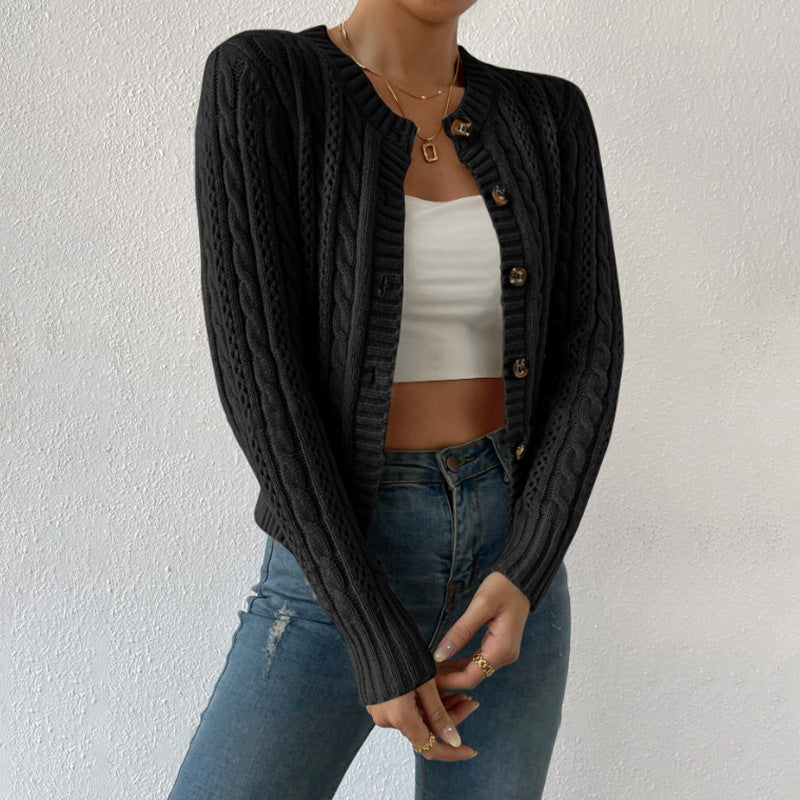 Women's Soft Cable Knit Open Cardigan Sweater