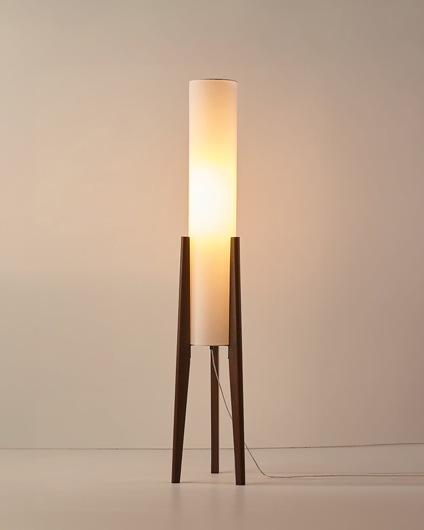 Rustic Wood Floor Lamp With Linen Shade - VogeLuxe