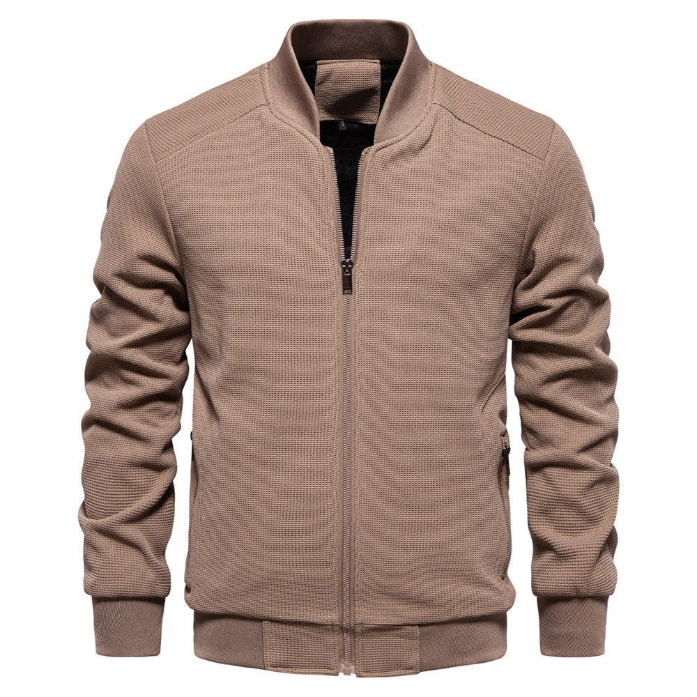 VogeLuxe | Men’s Textured Full Zipper Knit Jacket