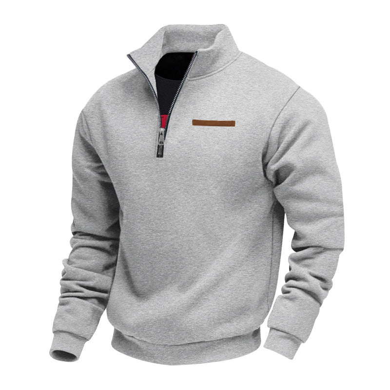 VogeLuxe | Men’s Quarter Zip Pullover with High Collar