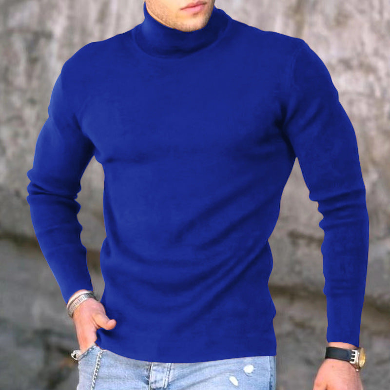 VogeLuxe | Men’s Form Fitting Soft Knit Turtleneck Top